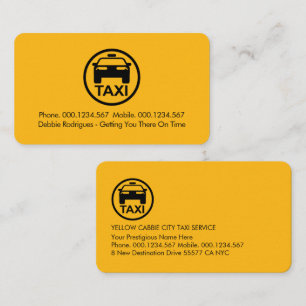 Einfach minimalistisches gelbes Taxi Visitenkarte