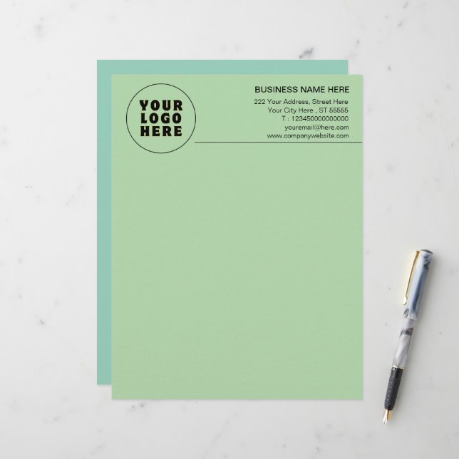 Einfach Minimalistisches Logo und Text Briefbogen (Vorderseite/Rückseite Beispiel)