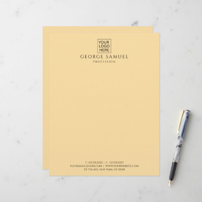 Einfach Minimalistisches Logo und Text Briefbogen (Vorderseite/Rückseite Beispiel)