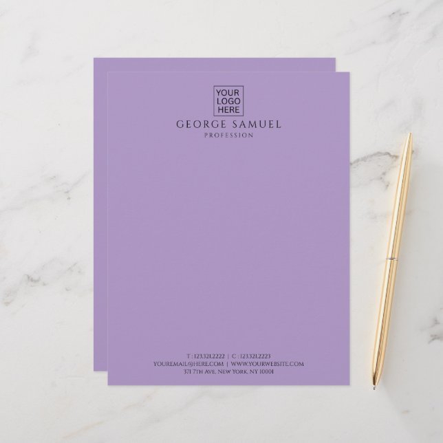 Einfach Minimalistisches Logo und Text Briefbogen (Vorderseite/Rückseite Beispiel)