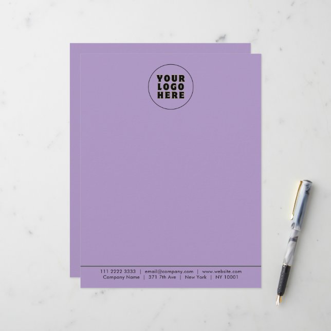 Einfach Minimalistisches Logo und Text Briefbogen (Vorderseite/Rückseite Beispiel)