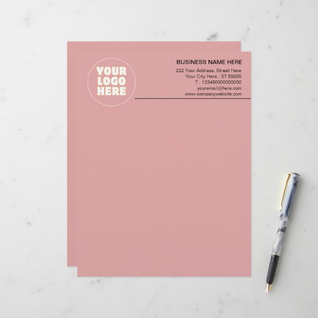 Einfach Minimalistisches Logo und Text Briefbogen (Vorderseite/Rückseite Beispiel)