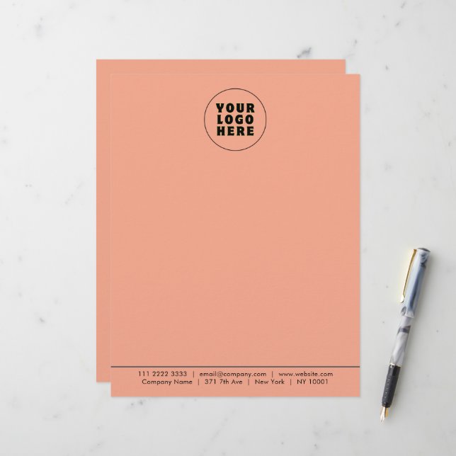 Einfach Minimalistisches Logo und Text Briefbogen (Vorderseite/Rückseite Beispiel)