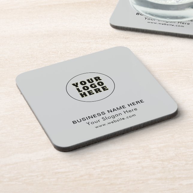 Einfach Minimalistisches Logo und Text Getränkeuntersetzer (Linke Seite)