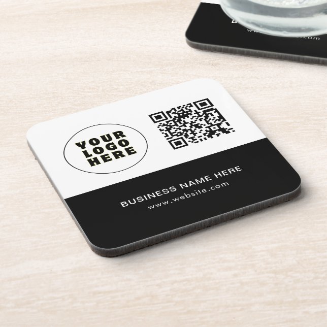 Einfach Minimalistisches Logo und Text Getränkeuntersetzer (Linke Seite)