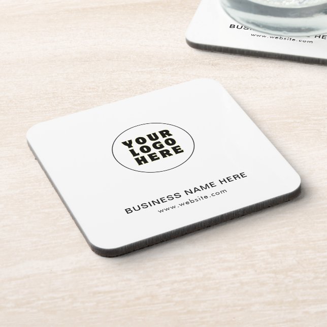 Einfach Minimalistisches Logo und Text Getränkeuntersetzer (Linke Seite)