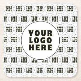 Einfach Minimalistisches Logo und Text Rechteckiger Pappuntersetzer