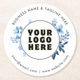 Einfach Minimalistisches Logo und Text Runder Pappuntersetzer