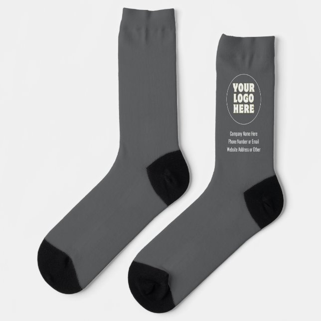 Einfach Minimalistisches Logo und Text Socken (Linkes Detail)