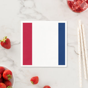 Einfach minimalistisches modernes Rot Weiß Blau Serviette