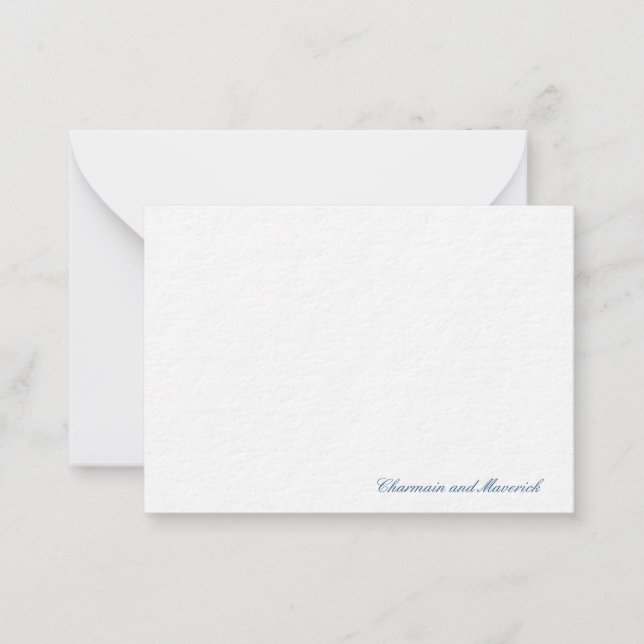 Einfach Minimalistisches Navy Blue Mitteilungskarte (Vorderseite)