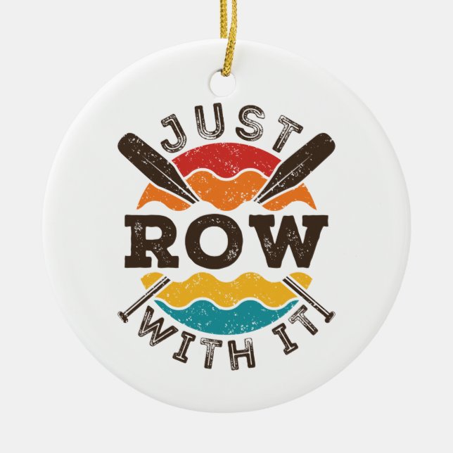 Einfach mit dem Coolen Retro Rowing Crew Team Oars Keramik Ornament (Vorne)