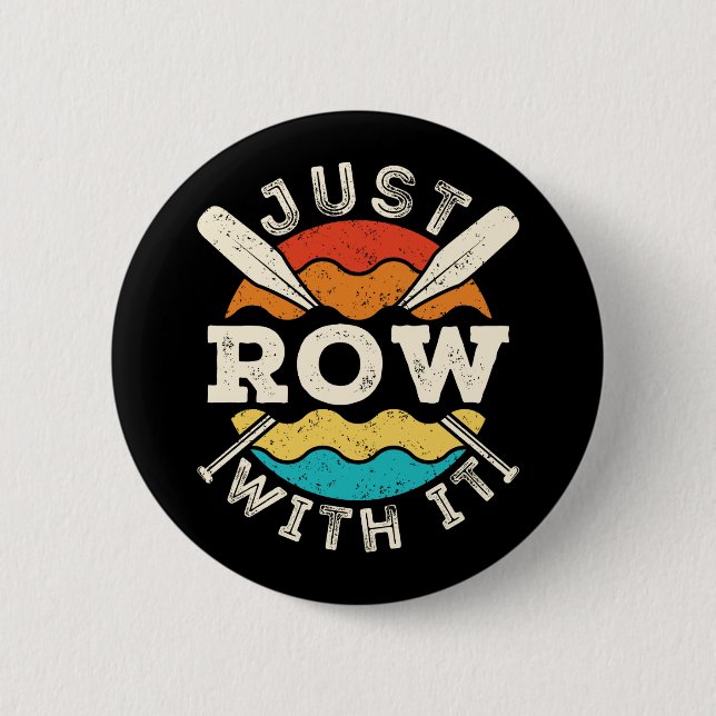 Einfach mit dem Funny Rowing Crew Team loslegen Button (Vorderseite)