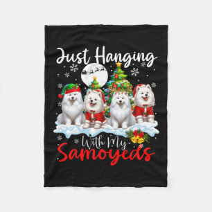 Einfach mit meinen Samoyeds spielen Weihnachten Dr Fleecedecke