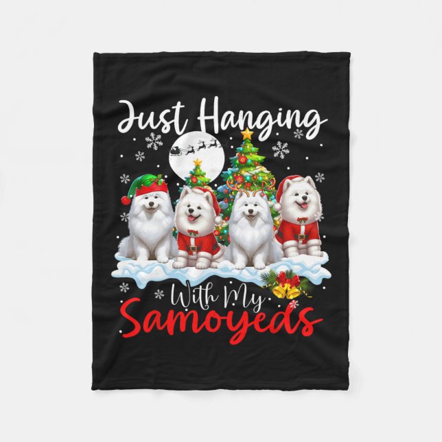 Einfach mit meinen Samoyeds spielen Weihnachten Dr Fleecedecke (Vorderseite)