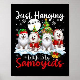 Einfach mit meinen Samoyeds spielen Weihnachten Dr Poster