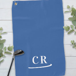 Einfach Mit Monogramm, modern und blau Golfhandtuch