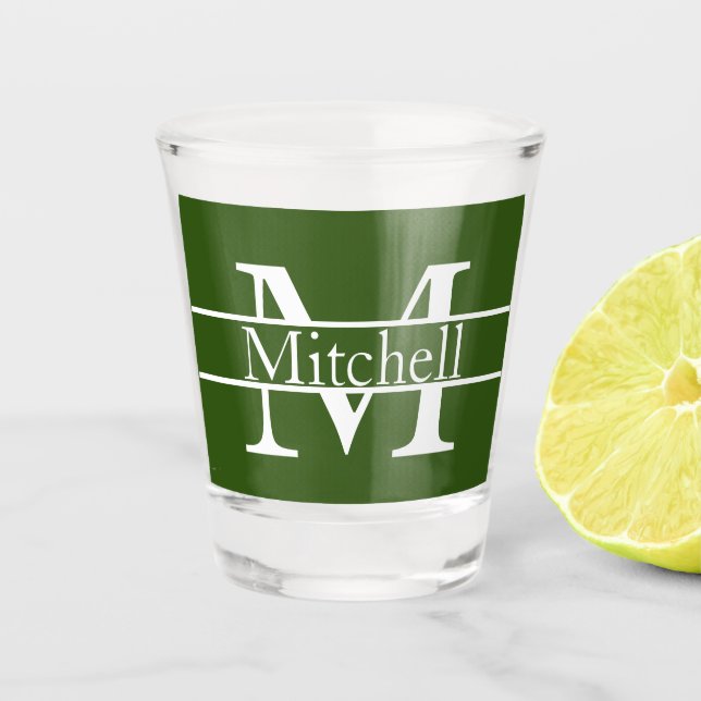 Einfach Mit Monogramm Name Personalisiert Schnapsglas (Vorderseite)