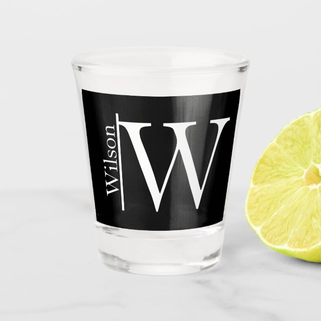 Einfach Mit Monogramm Name Personalisiert Schnapsglas (Vorderseite)