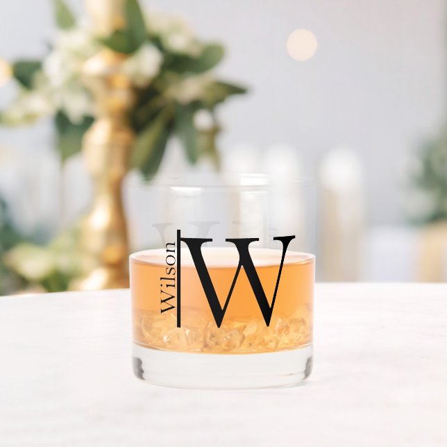 Einfach Mit Monogramm Name Personalisiert Whiskyglas (Insitu (Hochzeit))