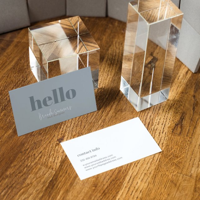 Einfach, modern, blau, grau und weiß, reversibel visitenkarte (Von Creator hochgeladen)