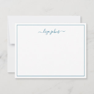 Einfach Modern Blau Schrift Professional Mitteilungskarte