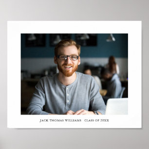 Einfach modern: Foto und Name des Absolventen Poster