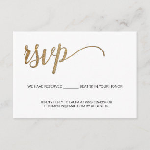 Einfach Modern Gold RSVP kein Versand Reservierter Begleitkarte
