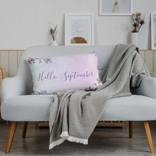 Einfach Modern Lila Willkommen September Monat Dekokissen