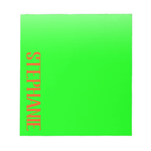 Einfach & modern Lime Green & Orange - Personalisi Notizblock