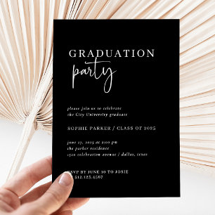 Einfach modern Minimalistisch   Black Graduation P Einladung