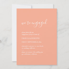 Einfach modern Minimalistisch | Peach Engagement P Einladung