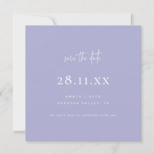 Einfach modern Minimalistisch Save the Date Lila