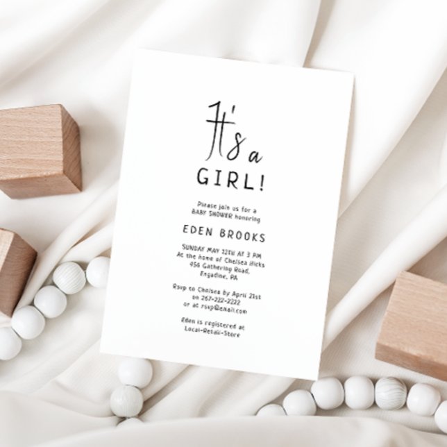 Einfach modern neutral ist es ein Mädchen! Babypar Einladung (Von Creator hochgeladen)