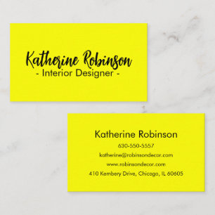 Einfach Modern Professionell Neon Gelb Visitenkarte