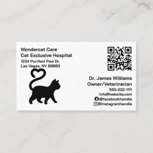 Einfach , modern , QR Code Veterinary Hospital Visitenkarte
