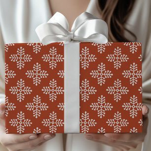Einfach Modern Rot & Weiß Schneeglöckchen Weihnach Geschenkpapier