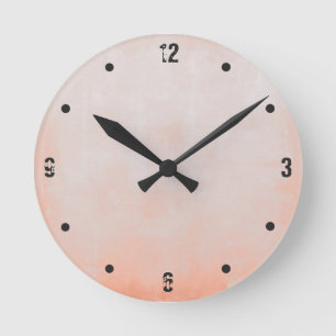 Einfach Modern Rustikale Pfirsichgraue Abstrakte Runde Wanduhr