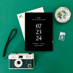 Einfach modern Save the Date<br><div class="desc">Dieses schlichte und dennoch moderne Hotel besticht durch seine Save the Date elegante Eleganz und hebt das Paartum hervor. Und, Sie können auf jede Farbe anpassen!</div>