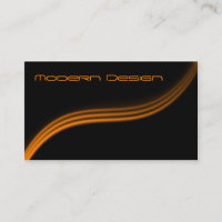 Einfach, modern schwarz, orange Swoosh - Visitenka