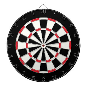 Einfach Modern Schwarz Weiß Rot Dartscheibe