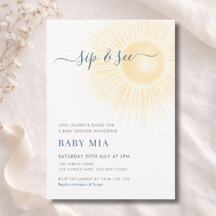 Einfach Modern Sunshine Sip & See Neutral Einladung