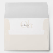 Einfach Modern Taupe Beige Oh Baby Shower