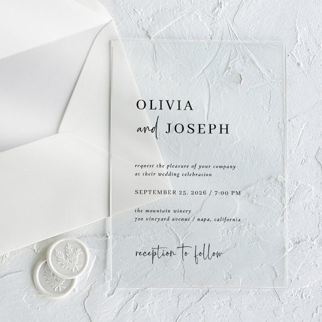 Einfach, modern und Minimalistisch | Hochzeit Acryleinladungen (Von Creator hochgeladen)