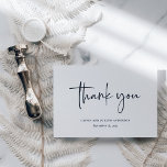 Einfach modern und Minimalistisch | Hochzeit Dankeskarte<br><div class="desc">Diese eleganten,  schwarz-weiß Hochzeitskarten sind einfach und minimalistisch aber sehr stilvoll dank der modernen handschriftlichen Skript,  das "danke" sagt,  und die saubere Anordnung. Der Rücken ist leer,  damit Sie eine persönliche Nachricht schreiben können.</div>
