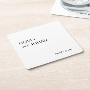 Einfach modern und Minimalistisch   Hochzeit Rechteckiger Pappuntersetzer