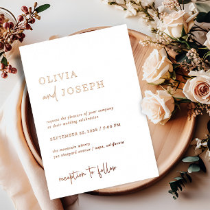 Einfach Modern und Minimalistisch Hochzeit Roség Folieneinladung