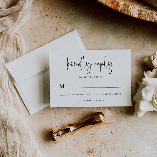 Einfach modern und Minimalistisch | Hochzeit RSVP Karte (Von Creator hochgeladen)
