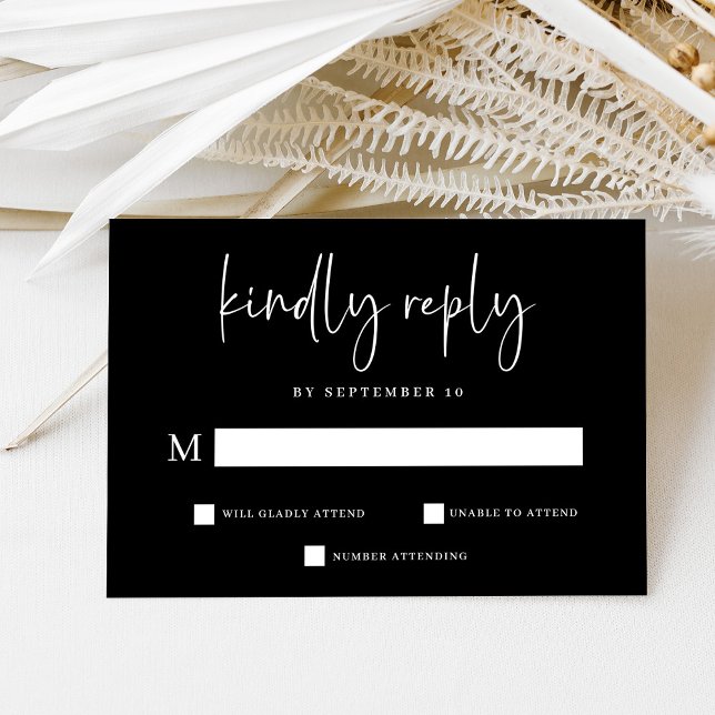 Einfach, modern und Minimalistisch | Hochzeit RSVP Karte (Von Creator hochgeladen)