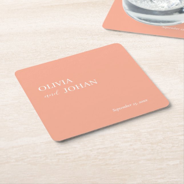 Einfach modern und Minimalistisch | Hochzeitspfirs Rechteckiger Pappuntersetzer (angewinkelt)
